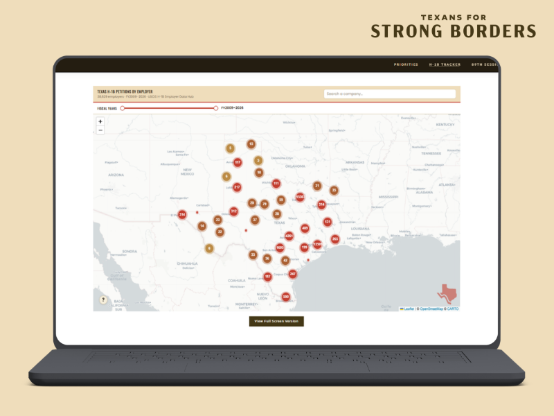 Texans for Strong Borders Releases H-1B Tracker